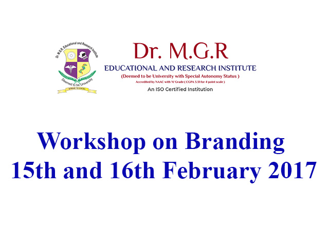 Workshop on Branding – 15th and 16th February 2017